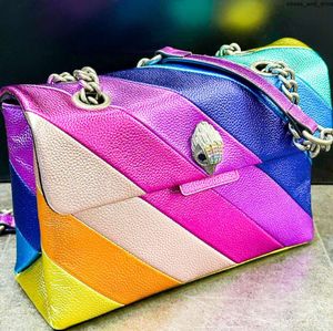 Men Leather Purse Chain Rainbow Totes Bag Stripes Luxury London Mini Famous Kurt Geiger Handbag Designer Shoulder Bag Women Fashion Clutch Crossbody Messenger Bags