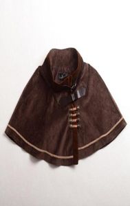 Gothic Punk Lolita Cape Girls BlueBrown Vintage Capelet Embroidery Cosplay Suede Fabric Outwear High Quality9869000