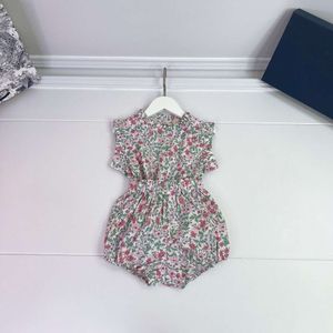 티셔츠 여름 어린이 마모 라인 소녀의 작은 조각난 꽃 패턴 플라잉 짧은 소매 t 반바지 2 피스 세트 목회 스타일