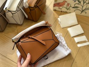 2024 Designer Bag mini Puzzle Leather Handbag Shoulder Bucket Luxury Woman Bags Clutch Totes Crossbody Mini Geometry Square Contrast Color Patchwork Purses Loe