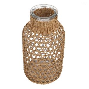 Vasi Creative Vase Vase Tessocon Dispositiva a fiori secchi Casa decorativa con paglia di vetro