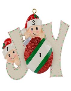 マキサラ樹脂のベビーフェイス光沢のある喜びの家族のメンバークリスマス装飾品のパーソナライズされた自分の名前は、ホリデーホームT3772763のパーソナライズされた贈り物として