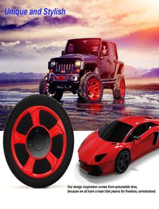 Sports Car Tire Bluetooth Högtalare Portable Riding Wheel Shaped Houdspeaker med Mic Support TF Card Mp3 Player Bike Outdoor Tires 2845150