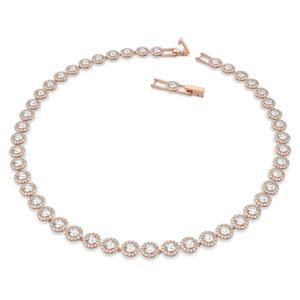 Ангельское ожерелье, серьги и браслет -хрустальные ювелирные украшения, розовая золотая тональная отделка