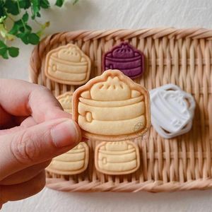 Backformen Mini Dampfgefüllte Brötchen -Form Chinese Style Muster Cookie Cutter Year Festival Keks Briefmarken Glücksglück Lucky Tools