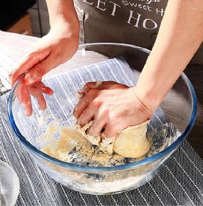 プレート家庭用ガラスボウル大きな透明サラダ電子レンジ高温インスタント麺調味料