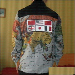 メンズジャケットファッションデザイナーコート男性女性ジャケットパーカーアウトウェアマッププリントスウェットシャツの雄サイズM-3XLドロップ配信アパレルC DHAHJ