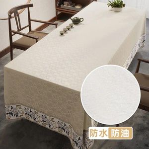 Table Cloth D81Fabric Tablecloth Chinese Style Tea Mat Cotton And Linen Solid Color Gray Zen Conference Flag