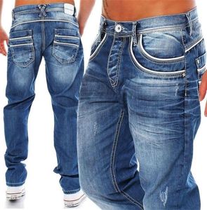 Proste dżinsy Mężczyźni Dżinsowe Jean Spring Letni chłopak streetwear Lose Cacial Designer Long Denim Spods Spodnie 2202172200780