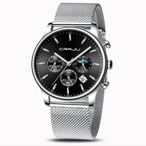 CRRJU 2266 Quartz Mens Watch Hot Selling Casual Personality Watches Fashion Popular Student Date Accurate Wristwatches 242H