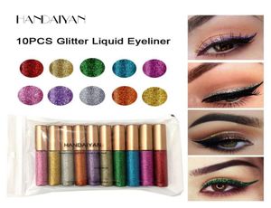 Eyeshadow Eyeliner Liquidador Lápis de delineador de glitter líquido duradouro Líquido 10 cores Shining Shimmer Eyler Makeup Liqui1628838