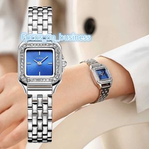 Silver Quartz Wrist Watches For Women Branded S9867L Female Moissanite Square Lady Watch