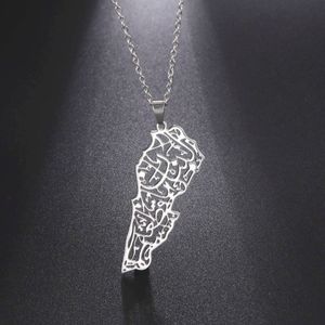 Lebanon Pendant Necklace Men Country Geography Liban Map Stainless Steel Necklaces For Women Jewelry Gift Wholesale