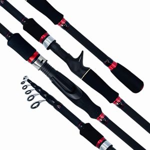 18M27M Telescopic Lure Fishing Rod Carbon Fiber Spinning Sea Pole Casting Super Hard Rock Rods 240514