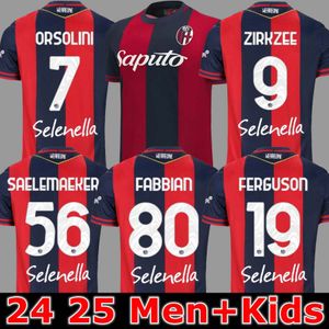 24 25 POSCH Soccer Jerseys Bolognas Mens ORSOLINI DOMINGUEZ ZIRKZEE FERGUSON DE SILVESTRI BEUKEMA BARROW 2024 2025 Home Away 3rd Football Shirt