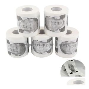 Tissue Boxes Napkins Donald Trump Toilet Paper Funny Roll Novelty Gift Drop Delivery Home Garden Kitchen Dining Bar Table Decorati Dhhon