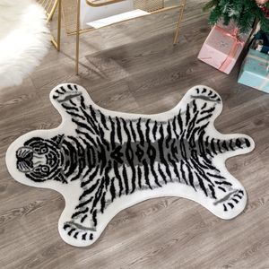 Tiger Baskılı Halı İnek Leopar İnek Kültürü Sahte Cilt Deri Slip Slip Antiskid Mat Hayvan Baskı Halı 251c