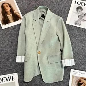 Ternos femininos Blazer Jacket Blazers Blazers de dois botões Mulheres elegantes ternos elegantes fadies Spring Spring Style Casual Casual Summer Tops solta 2024