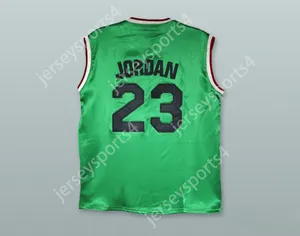 CUSTOM NAY Name Youth/Kids MOTAW 23 TUNE SQUAD GREEN SILK BASKETBALL JERSEY Top Stitched S-6XL