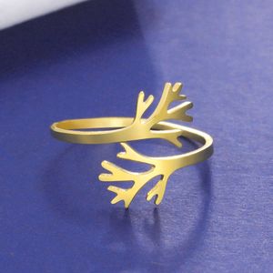Дерево жизни из нержавеющей стали для женщин Bohemia Открытое кольцо с минималистскими украшениями амулет свадебные подарки в день матери
