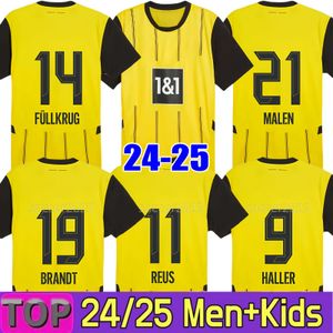 24 25 Reus Reyna Sancho 50º Jerseys de futebol 2023 Versão de xícara Dortmund Kamara Hummels Adeyemi Brandt Camisa Hazard Ryerson Bynoe-Gittens Kids Kit Uniformes de futebol