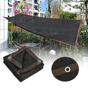 Svart skugga Tyg Anti-UV Sunshade Net Garden Succulent Plant Shading Cover 6Pin Outdoor Swimming Pool Pergola med GROMMETS 240507