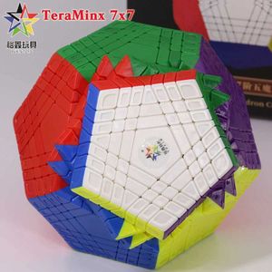 マジックキューブYuxin Teraminx 7x7 Huanglong Megaminキューブ高レベルパズルキューボマジックステッカーメガミンス