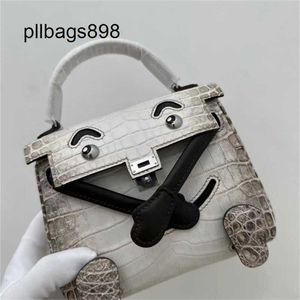 Designer Himalaya -Taschen Handtasche Krokodilleder kleines süßes lächelnde Gesicht Mini