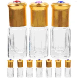 Storage Bottles 10 Pcs 3ml Roll-on Applicator Vial Perfume Bottle Empty Essential Oil Organizer Glass