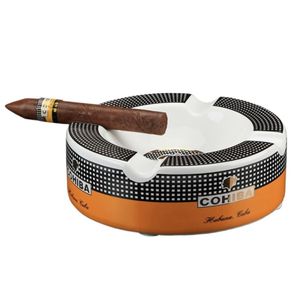 Rund keramisk cigarr ashray hem bord bärbart rökning askfack gadget ette askfat för s 2109027680906