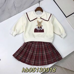 Women's T-shirt Spring Autumn Sweater Short Skirt Mouse Pattern Two Piece Set in Academic Style