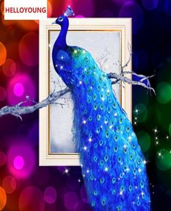 YGS083 DIY Diamond Embroidery Diamond Mosaic Peacock Soul Round Diamond Painting Cross Stitch Kits rich flowers Home Decoration257275538