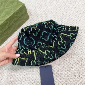 Ballkappen Designer -Eimer -Hüte für Herren Frauen jüngere schwarze Baseballkappen Mode volles grüne Buchstaben Blumen Fischer Hut Trendy Vintage Sunhats