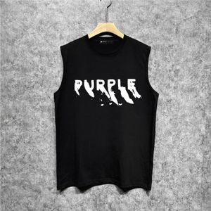 24SS Purple Brand Tank Top New Fashion Tide Designer Tanks Top Mens Tee Homme Tshirts Женщины свободные дизайнеры ткани без рукавов весеннее лето футболки CRD2405184