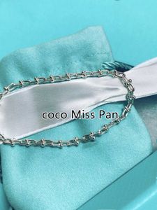 Designer Brand 925 Sterling Silver TFF Hardwear Series Mini Chain Armband Lovers samma armband Valentines Day Gift