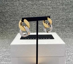 Nowy duży projekt złoty kolor biżuterii urocze kolczyki grube łańcuch szczęścia Projektowanie Dwie kolorowe mieszanki korepetki 1701101
