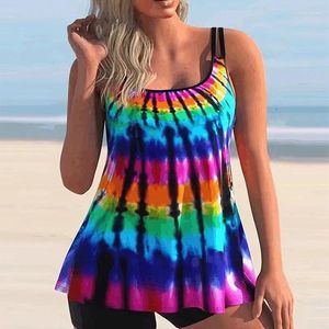 Women's Swimwear Two Piece Tankini Swimsuits For Women With Shorts Athletic Bathing Suits Tummy Control Oversized Skirt Style