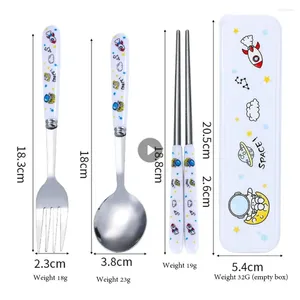 Dinnerware Sets Mixing Spoon Moe Fun Handle One-piece Molding Polishing Mirror Kitchen Accessories Knife And Fork Pocket Convenient Durable