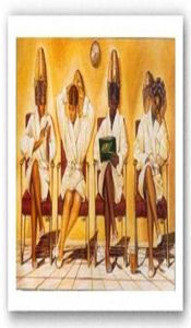 Doin039 Zeit handbemalte afroamerikanische Kunstölmalerei auf Leinwand Museum Qualität Multigrößen Ebon7437368