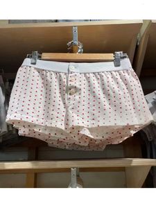 Swobodne kobiety miękkie bawełniane przednie guziki szorty 2023 Summer vintage niski talii żeńskie dno 240507