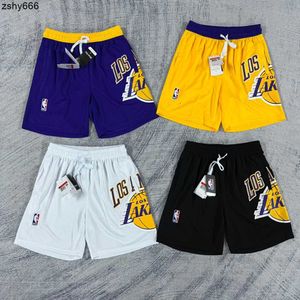 Lakers Sports and Leisure Training Capris haftowane spodnie do koszykówki