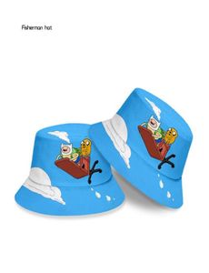 Adventure time printing fisherman hat adult and kids spot supply Korean style basin hat for couple sun visor in summe bucket hat3194342