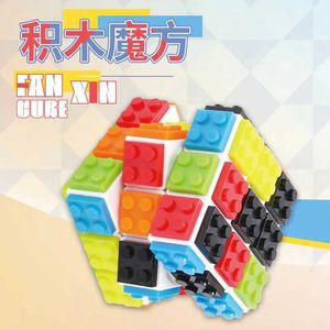 Magic Cubes Fanxin Diy Series Bricks Magic Cube 3x3x3 Cubo Magico Magico Ilumin Blocos de construção Educacional Brinquedos para crianças Presente Y240518