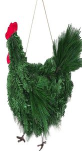 Party Decoration Christmas Decoration Chicken Shape Hanging Rooster Wreath DIY Home Living Room Party Pendant Wall Decor Holiday W8385106