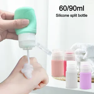 Bottiglie di stoccaggio Squeeze silicone Riutilizzabile vuoto 60/90 ml Shampoo Sub-botting Viaggio di contenitori di lozione a grande capacità