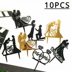 Supplimentos de festa 10pcs Black Gold Love Proposit