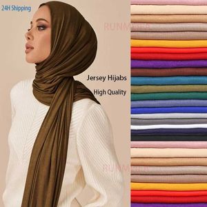 Bandanas Durag Fashion Muster Baumwoll -Trikot -Kopftuch Schal Long Muslim SHL einfache weiche Tuan -Krawattenkopf Wrs Weibliche afrikanische Stirnband 170x60cm J2405