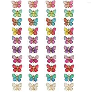 装飾的な置物40pcs多色の美しい蝶樹脂スクラップブッキング装飾フラットバックdiyアートプロジェクトクラフト作り