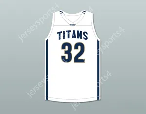 커스텀 Nay 이름 청소년/어린이 Vince Williams Jr 32 St. John 's Jesuit High School과 Academy Titans White Basketball Jersey 1 스티칭 S-6XL
