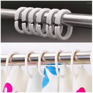 Duschgardiner badrumskrokar tillbehör c-formad gardinguide hängare plast integritet reservdelar vita ersättningsringar